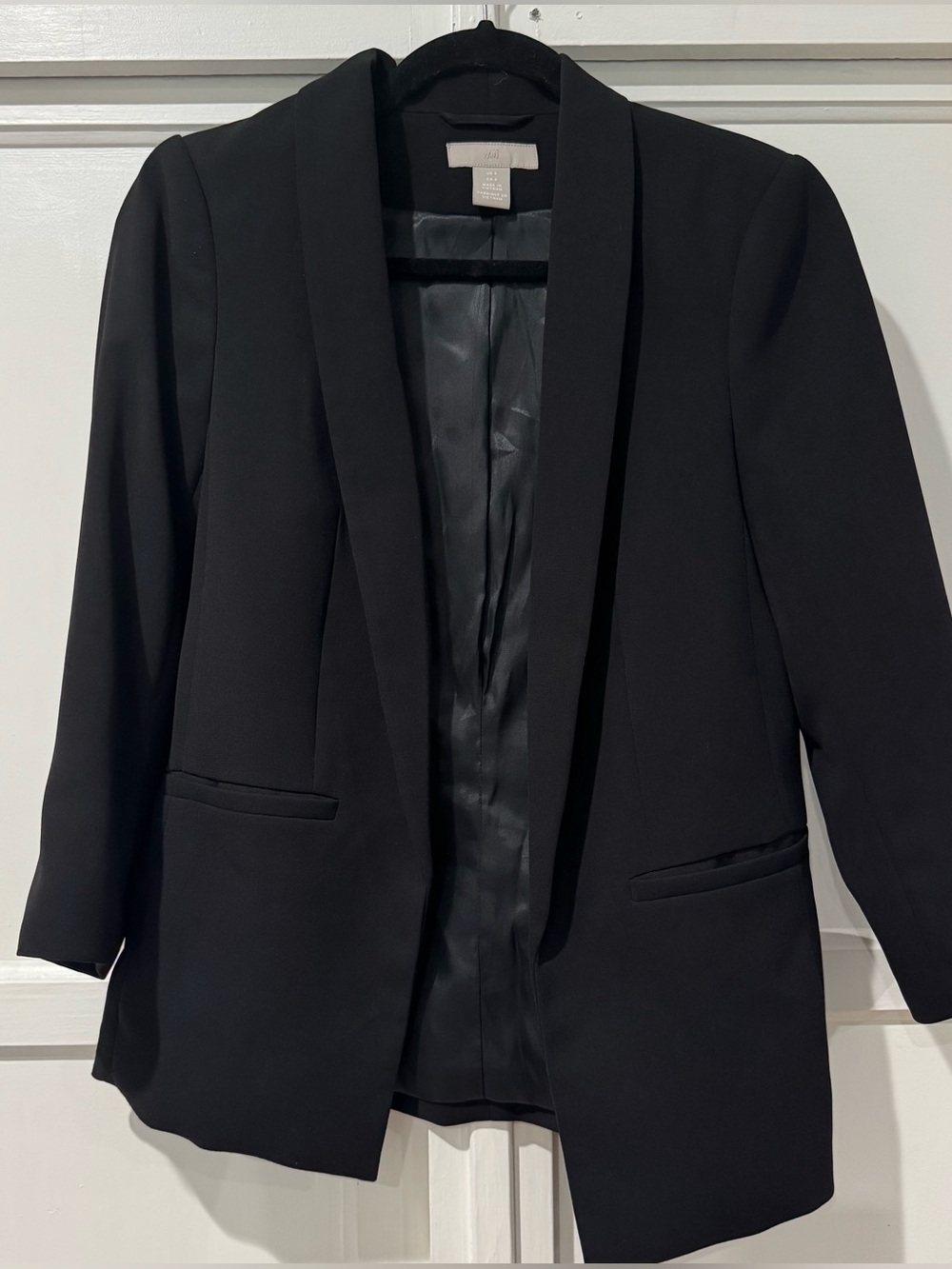 H&M black 3/4 open blazer